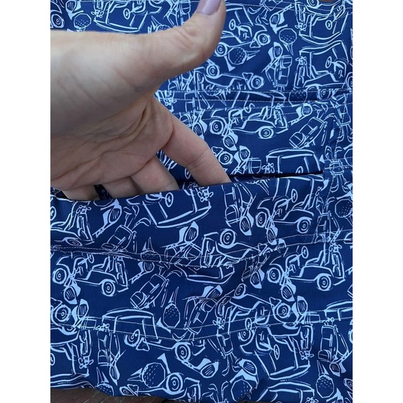 IZOD Golf Womens Skort Skirt Size 16 Blue and White Golf Cart Print - Picture 7 of 7